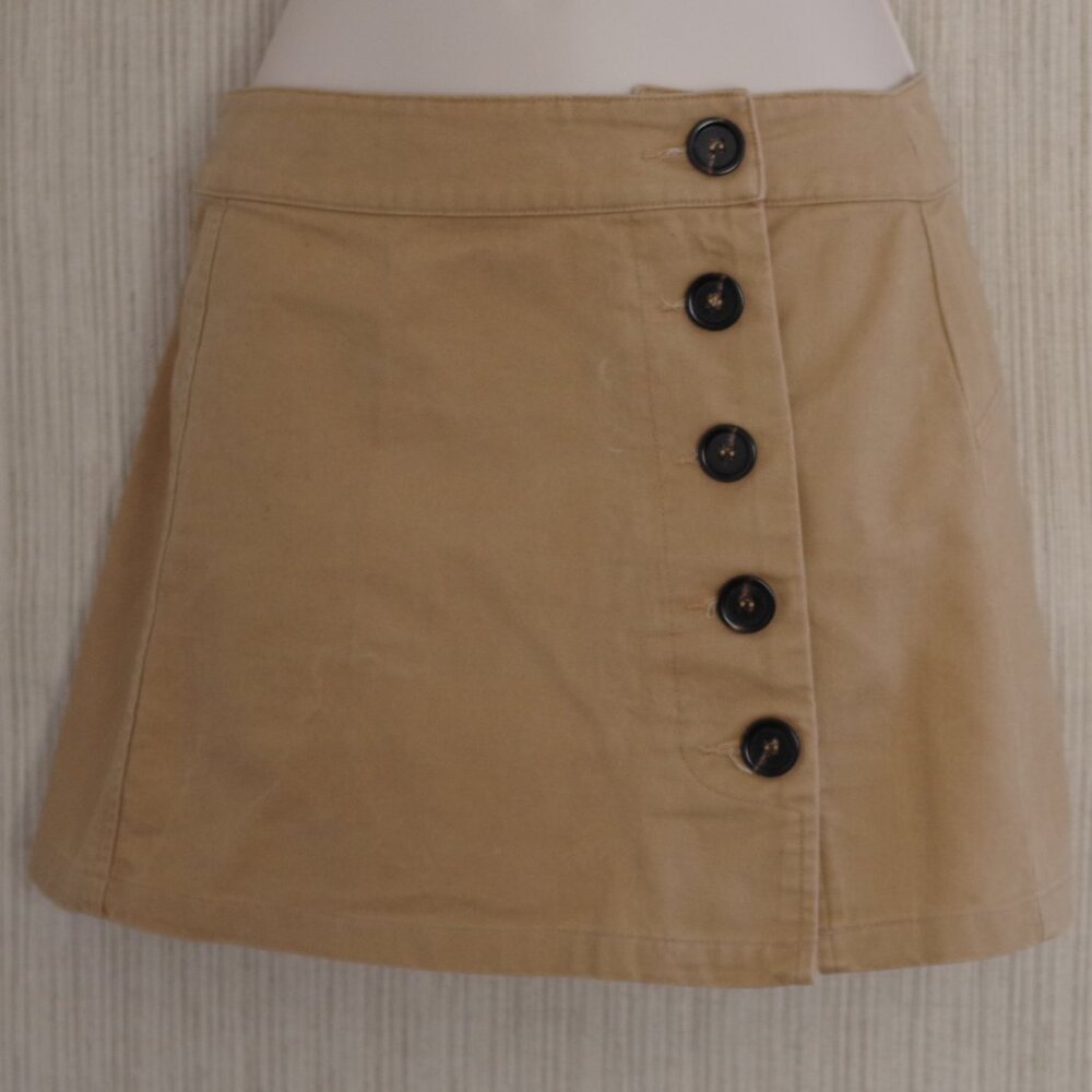 Lure HSU  Cotton Beige Button Front Mini Skirt Size:S